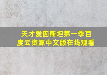 天才爱因斯坦第一季百度云资源中文版在线观看