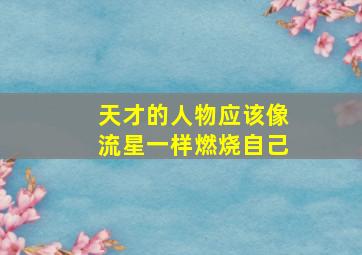 天才的人物应该像流星一样燃烧自己