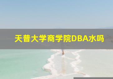 天普大学商学院DBA水吗