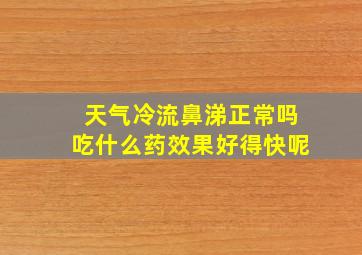 天气冷流鼻涕正常吗吃什么药效果好得快呢