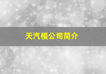 天汽模公司简介