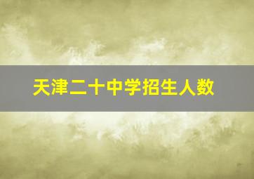 天津二十中学招生人数