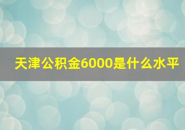 天津公积金6000是什么水平