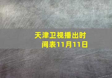 天津卫视播出时间表11月11日