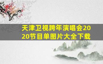 天津卫视跨年演唱会2020节目单图片大全下载