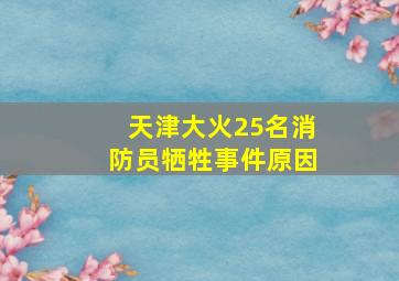 天津大火25名消防员牺牲事件原因