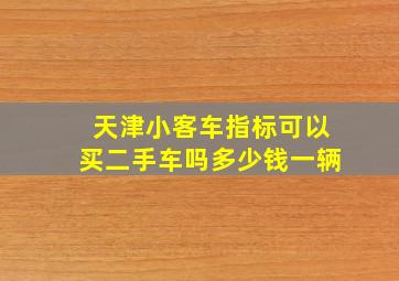 天津小客车指标可以买二手车吗多少钱一辆