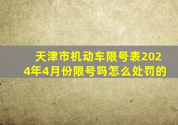 天津市机动车限号表2024年4月份限号吗怎么处罚的