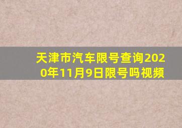 天津市汽车限号查询2020年11月9日限号吗视频