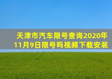 天津市汽车限号查询2020年11月9日限号吗视频下载安装