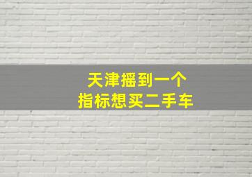 天津摇到一个指标想买二手车