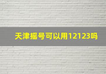 天津摇号可以用12123吗