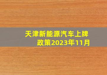 天津新能源汽车上牌政策2023年11月