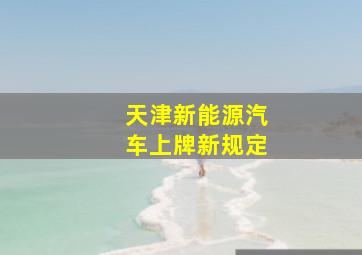 天津新能源汽车上牌新规定