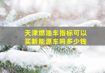 天津燃油车指标可以买新能源车吗多少钱