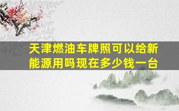 天津燃油车牌照可以给新能源用吗现在多少钱一台