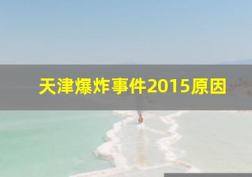 天津爆炸事件2015原因