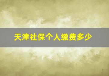 天津社保个人缴费多少