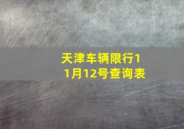 天津车辆限行11月12号查询表