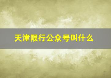 天津限行公众号叫什么