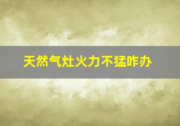 天然气灶火力不猛咋办