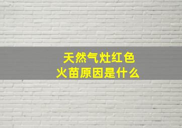 天然气灶红色火苗原因是什么