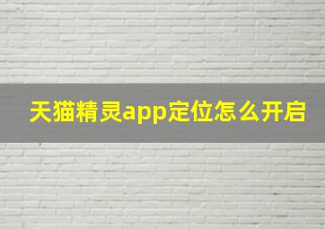 天猫精灵app定位怎么开启