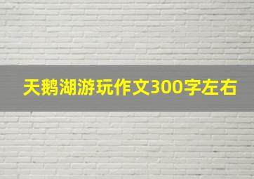 天鹅湖游玩作文300字左右