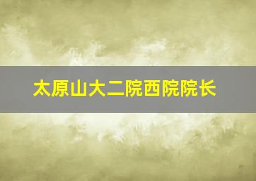 太原山大二院西院院长