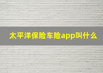 太平洋保险车险app叫什么