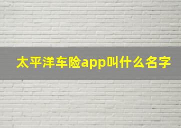 太平洋车险app叫什么名字