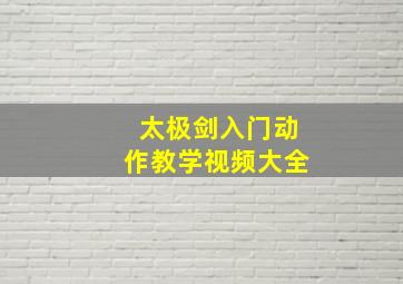 太极剑入门动作教学视频大全