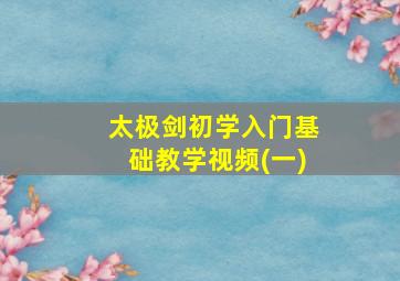 太极剑初学入门基础教学视频(一)