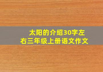 太阳的介绍30字左右三年级上册语文作文