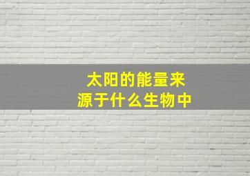 太阳的能量来源于什么生物中