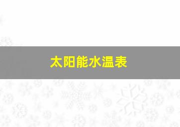 太阳能水温表