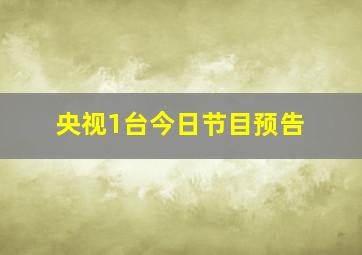 央视1台今日节目预告