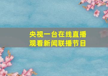 央视一台在线直播观看新闻联播节目