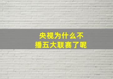 央视为什么不播五大联赛了呢