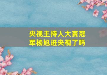 央视主持人大赛冠军杨旭进央视了吗