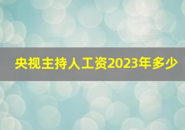 央视主持人工资2023年多少