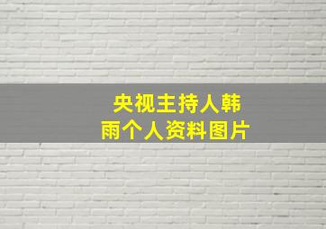 央视主持人韩雨个人资料图片