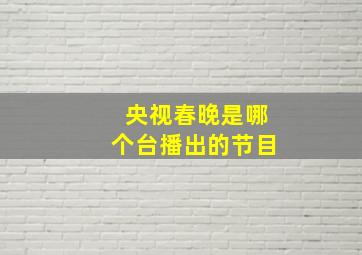 央视春晚是哪个台播出的节目