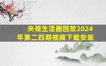 央视生活圈回放2024年第二四期视频下载安装