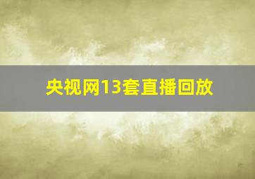 央视网13套直播回放