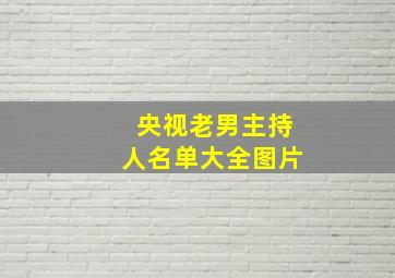 央视老男主持人名单大全图片