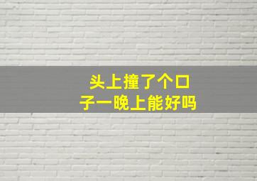 头上撞了个口子一晚上能好吗