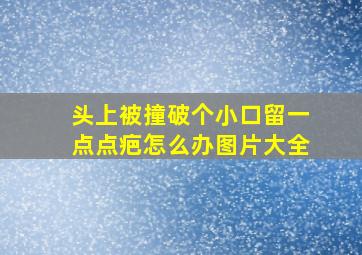 头上被撞破个小口留一点点疤怎么办图片大全