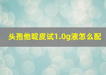 头孢他啶皮试1.0g液怎么配