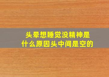 头晕想睡觉没精神是什么原因头中间是空的